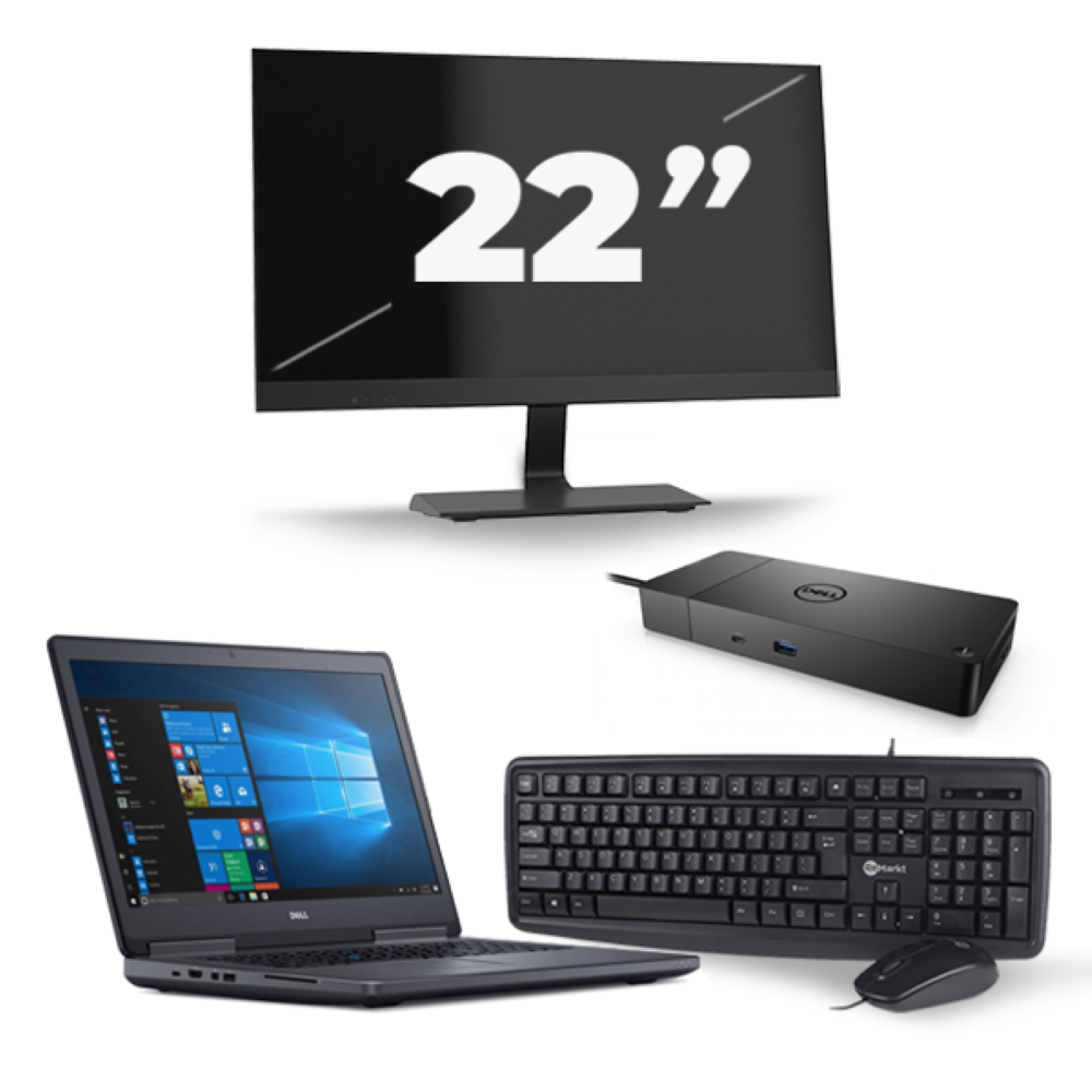 Dell Precision 7720 - Intel Core i7-7e Generatie - 17 inch - 16GB RAM - 256GB SSD - Windows 11 + 1x 22 inch Monitor