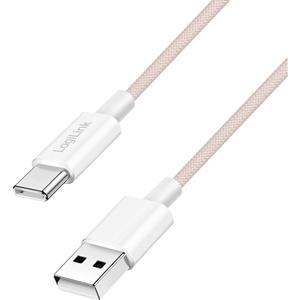 LogiLink CU0325 USB-C-kabel USB 2.0 USB-A stekker, USB-C stekker 1.5 m Roze