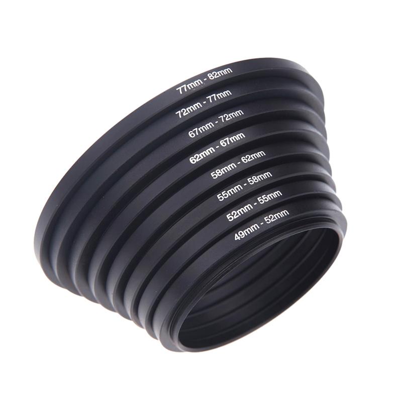 Oudssa 37-49 49-52 52-55 55-58 58-62 62-67 67-72 72-77 77-82Mm Metalen Step Up Ringen Lens Adapter Filter Set Aluminium Ring Universele Lens 49mm-52mm