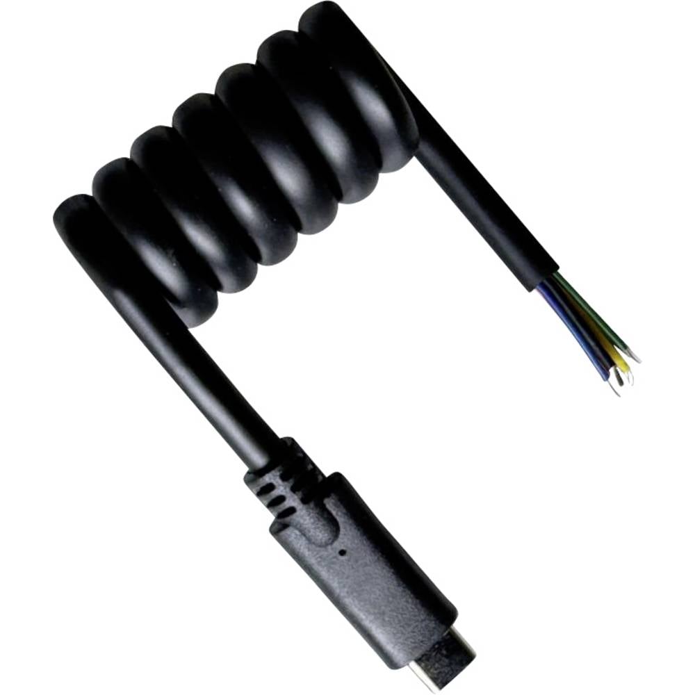 BKL Electronic USB-C-kabel Open kabeleinde, USB-C stekker 50 cm Zwart 10080174