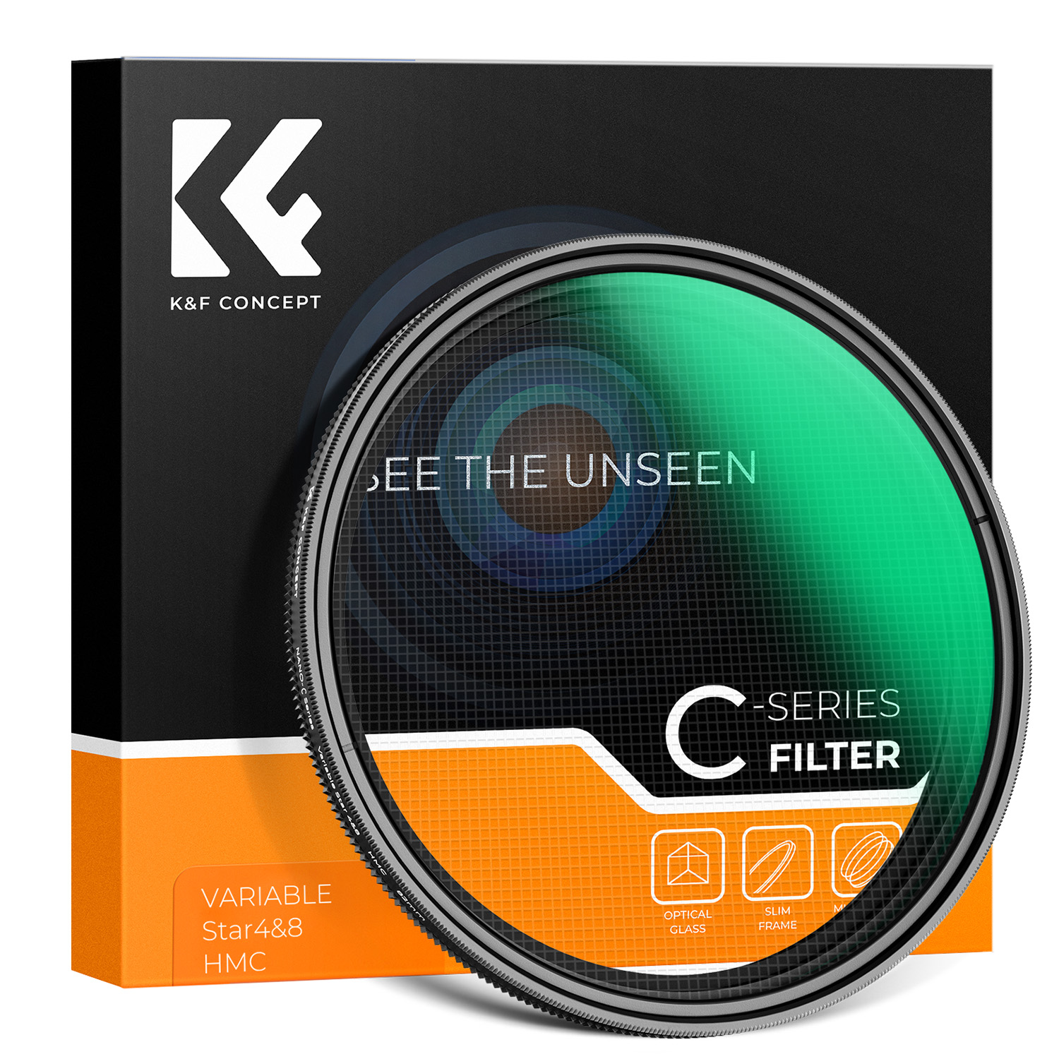 K&F Concept Variabel Star Filter - 4-8 ster-punten - 58mm