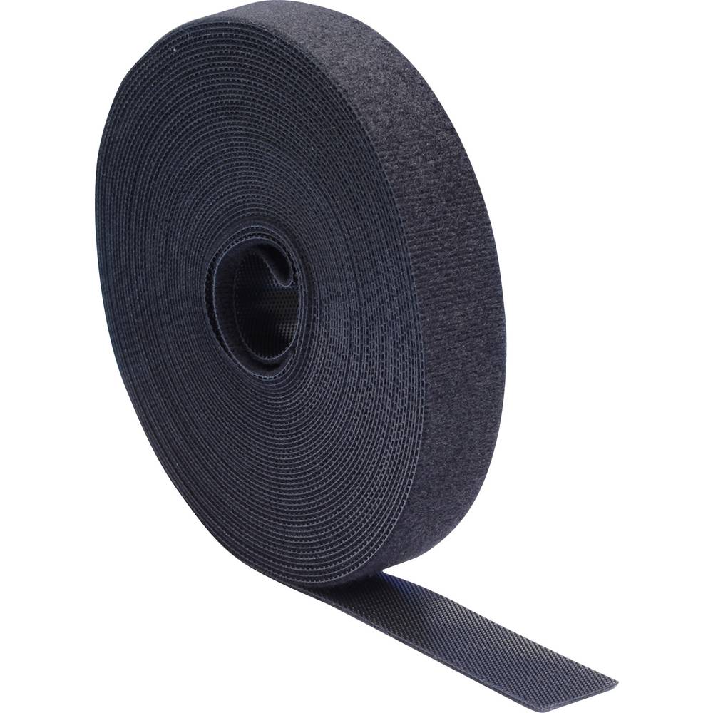 Quadrios 25CA509 Klittenband Om te bundelen Haak- en lusdeel Zwart per meter