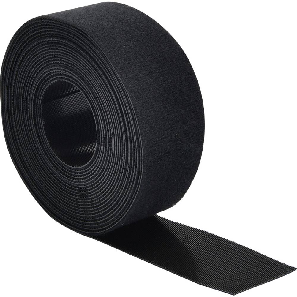 Quadrios 25CA511 Klittenband Om te bundelen Haak- en lusdeel Zwart per meter