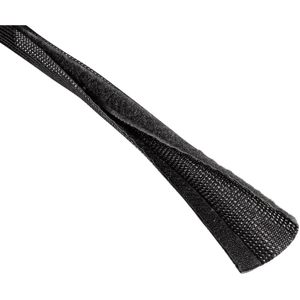 Hama 00220995 Flexibler Gewebe-Kabelschlauch, universal, 20 - 40 mm, 1,8 m, Schwarz 20 tot 40 mm Zwart 1 stuk(s)
