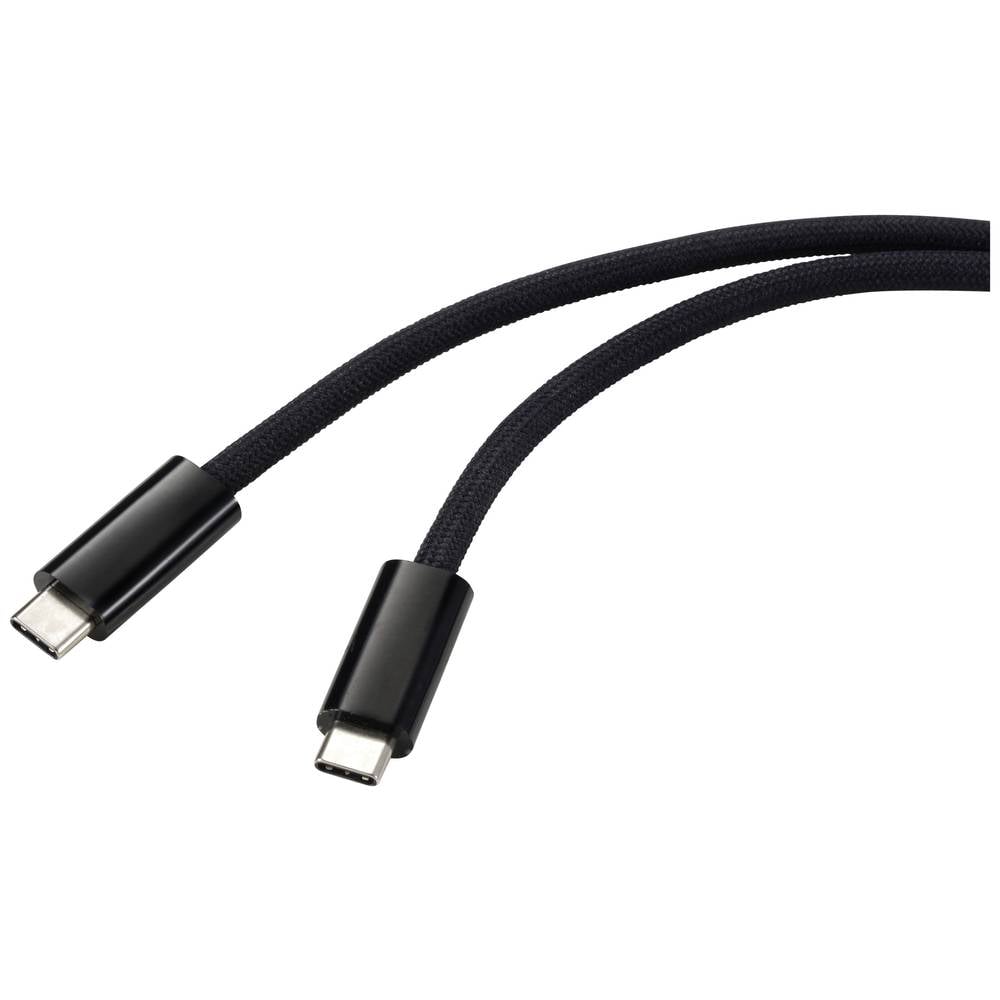 Renkforce USB-kabel USB 4.0 USB-C stekker, USB-C stekker 2.00 m Zwart Verdraaide paren RF-6056888