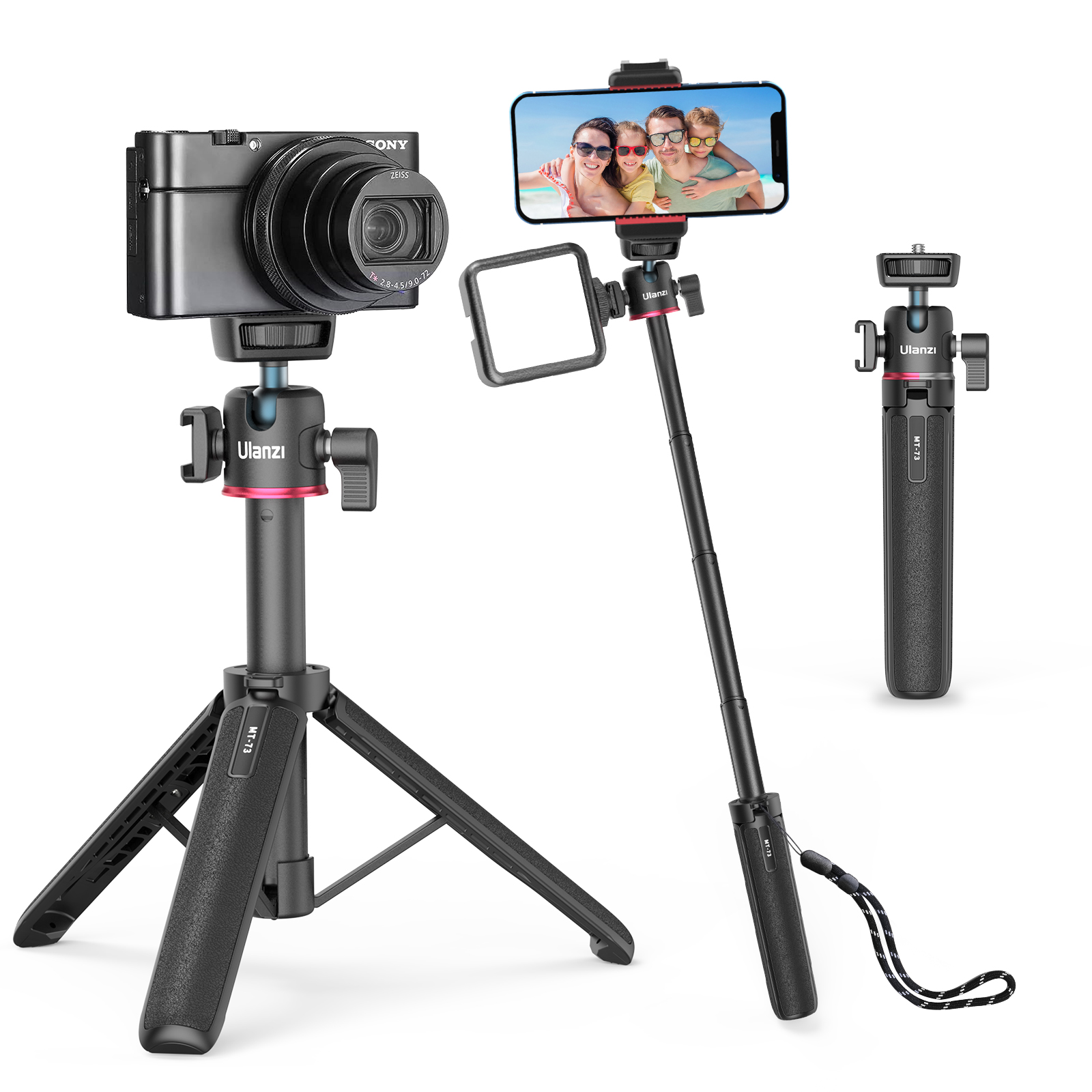 Ulanzi MT-73 Selfie Stick Vlog Statief cold shoe-mount 54cm
