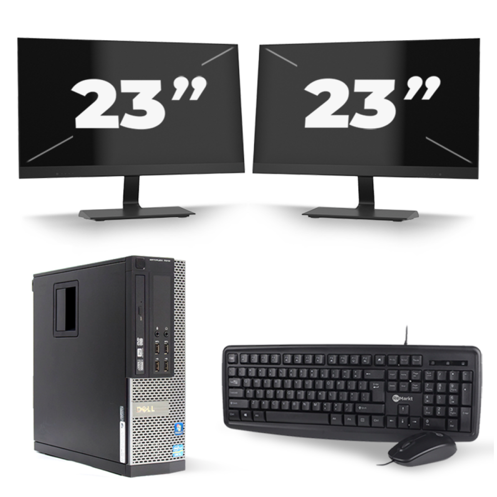 Dell Optiplex 7010 SFF - Intel Core i3-3e Generatie - 8GB RAM - 256GB SSD - Windows 10 + 2x 23 inch Monitor