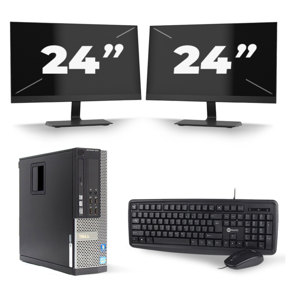 Dell Optiplex 7010 SFF - Intel Core i5-3e Generatie - 8GB RAM - 256GB SSD - Windows 10 + 2x 24 inch Monitor
