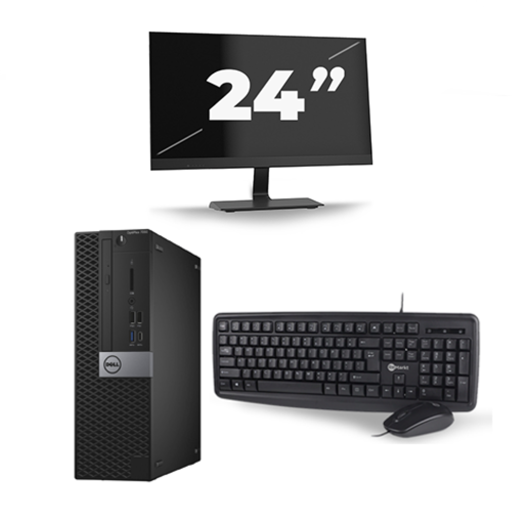 Dell Optiplex 7040 Micro Tower - Intel Core i5-6e Generatie - 8GB RAM - 256GB SSD - Windows 11 + 1x 24 inch Monitor