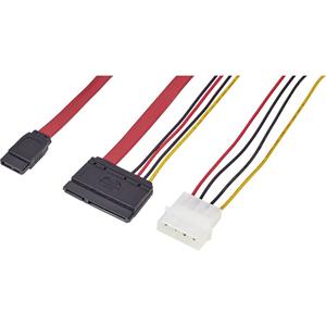 HDD Aansluitkabel [1x SATA-bus 7-polig, IDE-stroomstekker 4-polig - 1x SATA-combi-bus 15+7-polig] 0.50 m Zwart, Rood, Geel