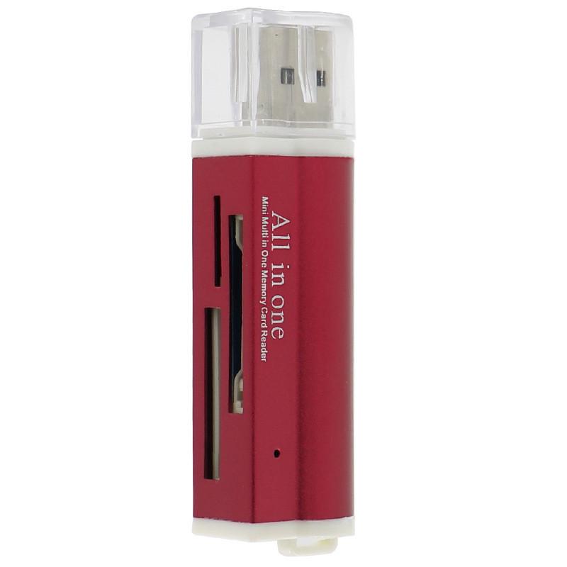 VAORLO kaartlezer voor Micro SD SDHC TF M2 MMC MS PRO DUO Alles in 1 USB 2.0 Multi-geheugen