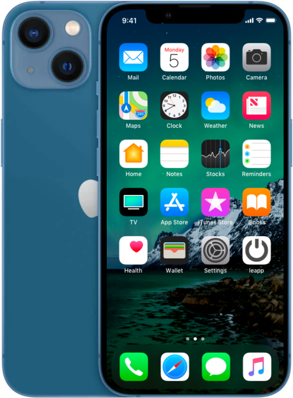 Refurbished iPhone 13 128 GB Blauw Als nieuw + Nieuwe batterij