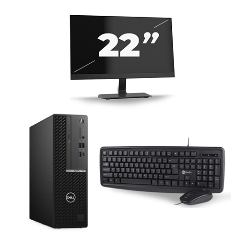 Dell OptiPlex 7080 USFF - Intel Core i5-10e Generatie - 16GB RAM - 256GB SSD - Windows 11 + 1x 22 inch Monitor