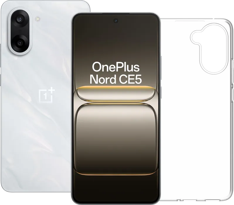 OnePlus Nord CE 5 128GB Wit 5G + BlueBuilt Back Cover Transparant