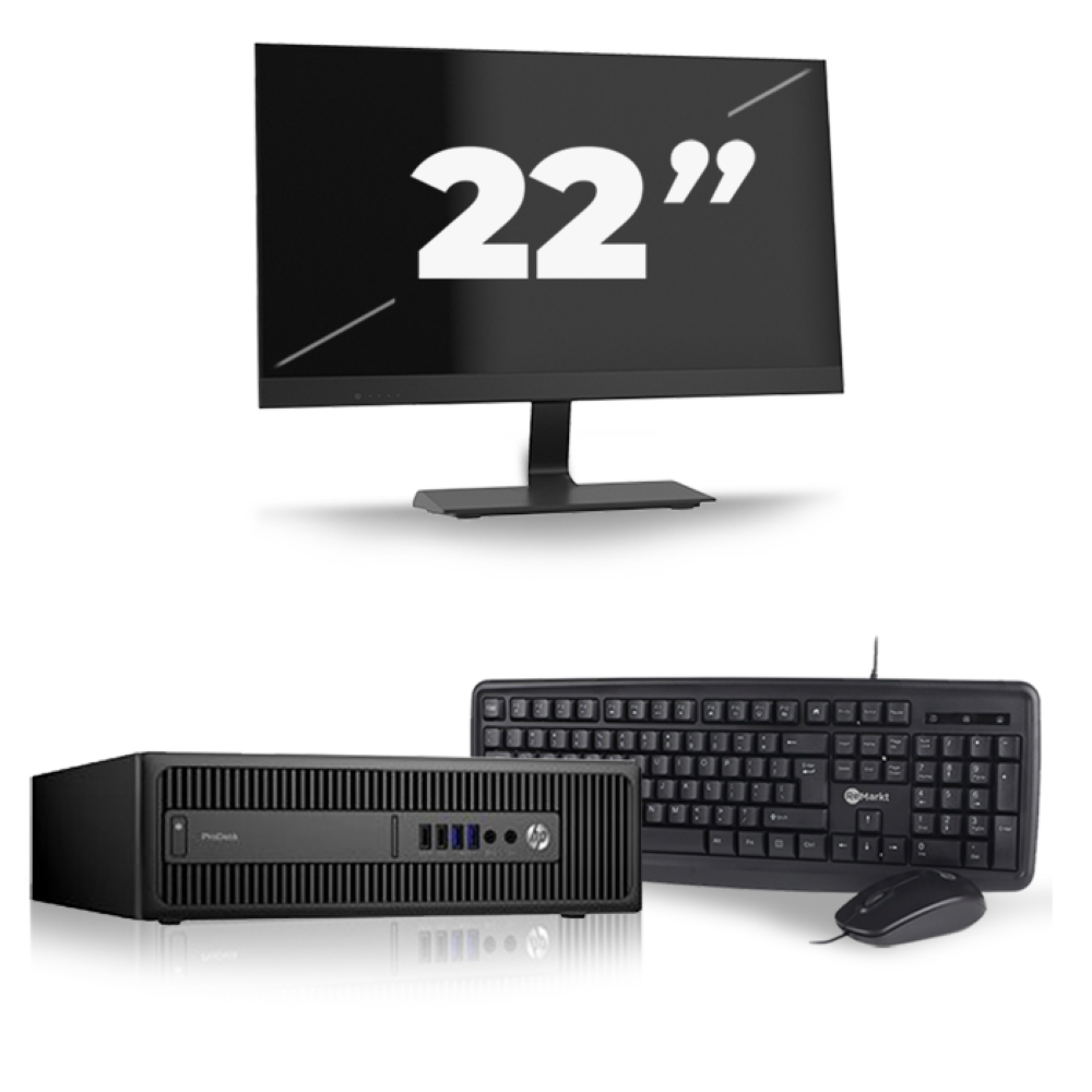 HP ProDesk 600 G2 SFF - Intel Core i7-6e Generatie - 16GB RAM - 256GB SSD - Windows 11 + 1x 22 inch Monitor