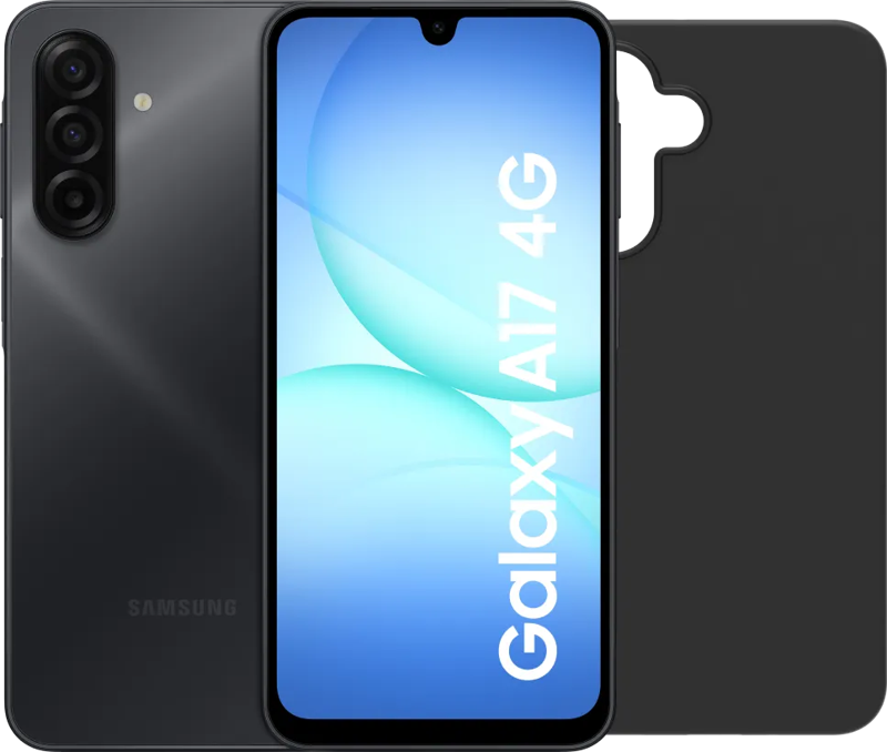 Samsung Galaxy A17 128GB Zwart 4G + BlueBuilt Back Cover Zwart