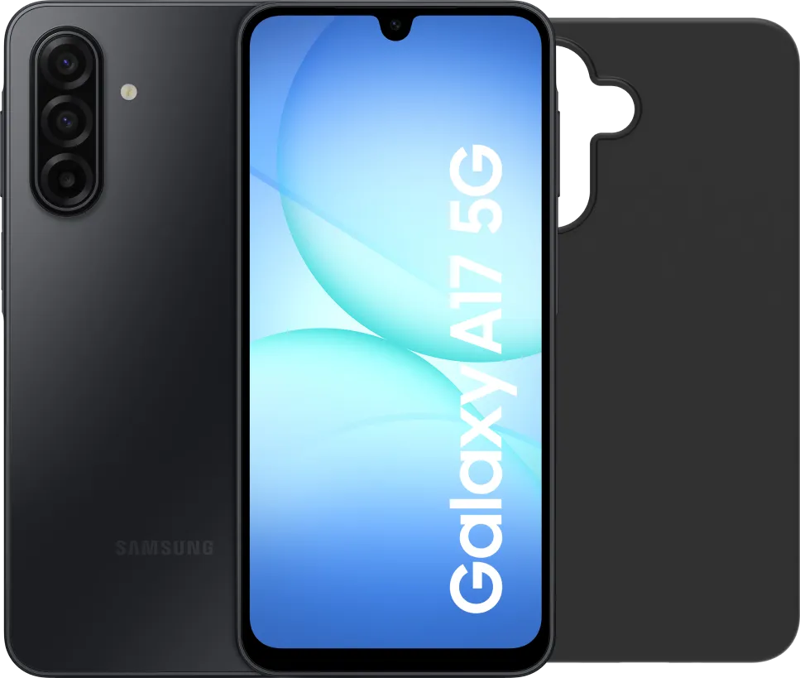 Samsung Galaxy A17 128GB Zwart 5G + BlueBuilt Back Cover Zwart