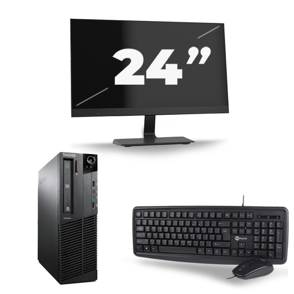 Lenovo ThinkCentre M92P SFF - Intel Core i7-3e Generatie - 16GB RAM - 256GB SSD - Windows 10 + 1x 24 inch Monitor
