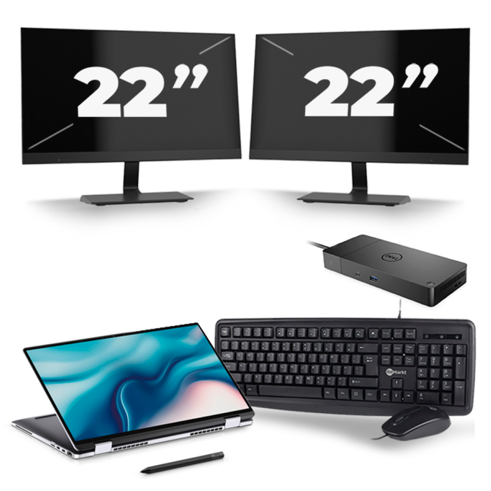 Dell Latitude 9510 - Intel Core i7-10e Generatie - 15 inch - 16GB RAM - 256GB SSD - Windows 11 + 2x 22 inch Monitor