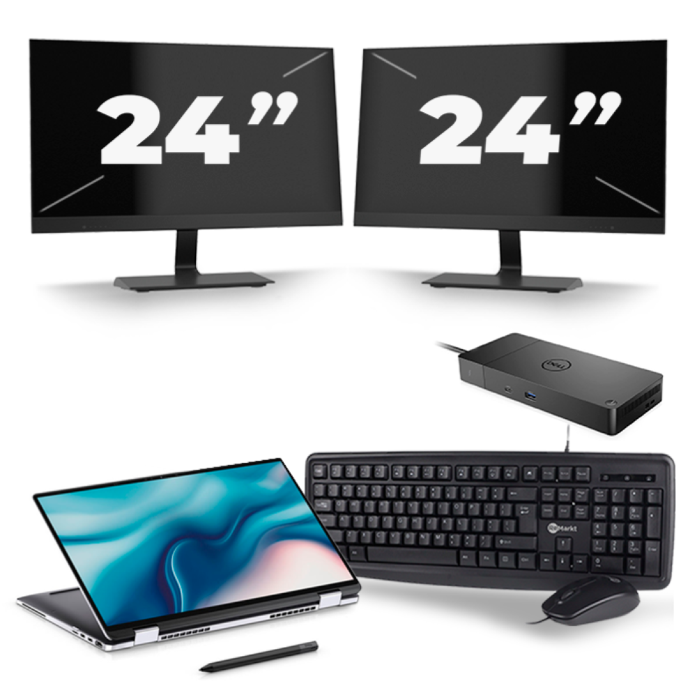 Dell Latitude 9510 - Intel Core i7-10e Generatie - 15 inch - 16GB RAM - 256GB SSD - Windows 11 + 2x 24 inch Monitor