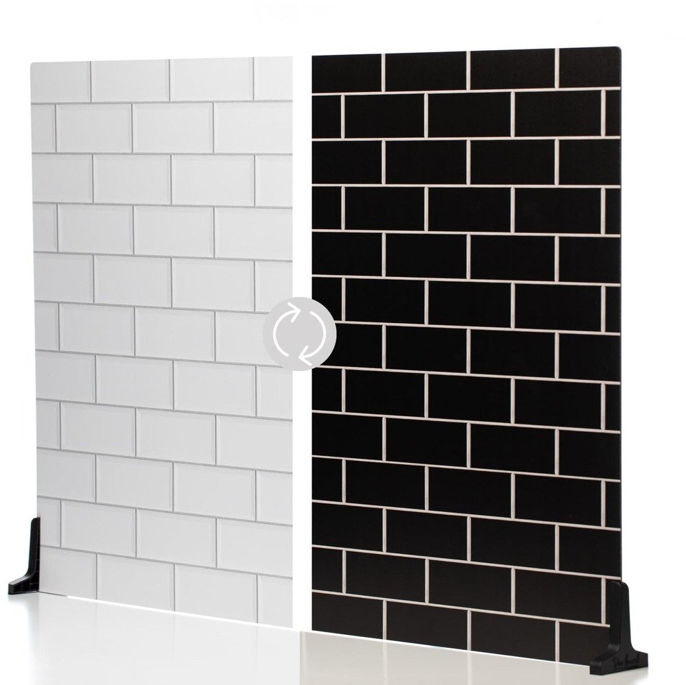 V-Flat World White Subway Tile/Ebony Subway Tile - XL | Achtergronden | 0850011631133