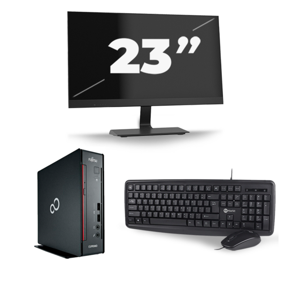 Fujitsu Esprimo Q556 USFF - Intel Core i5-6e Generatie - 8GB RAM - 256GB SSD - Windows 11 + 1x 23 inch Monitor