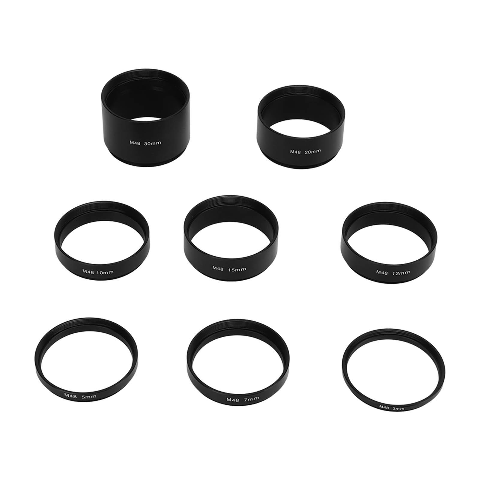 Andoer 8 STUKS M48X0.75 Brandpuntsafstand Verlengbuis Kit 3 5 7 10 12 15 20 30mm Verlengring voor