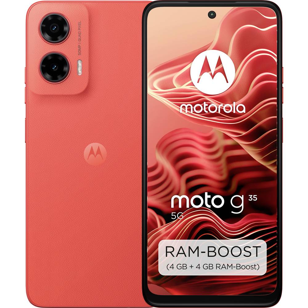 Motorola MOTO G35 Smartphone 128 GB 17.1 cm (6.72 inch) Energielabel B (A - G) Rood Android 14 Dual-SIM