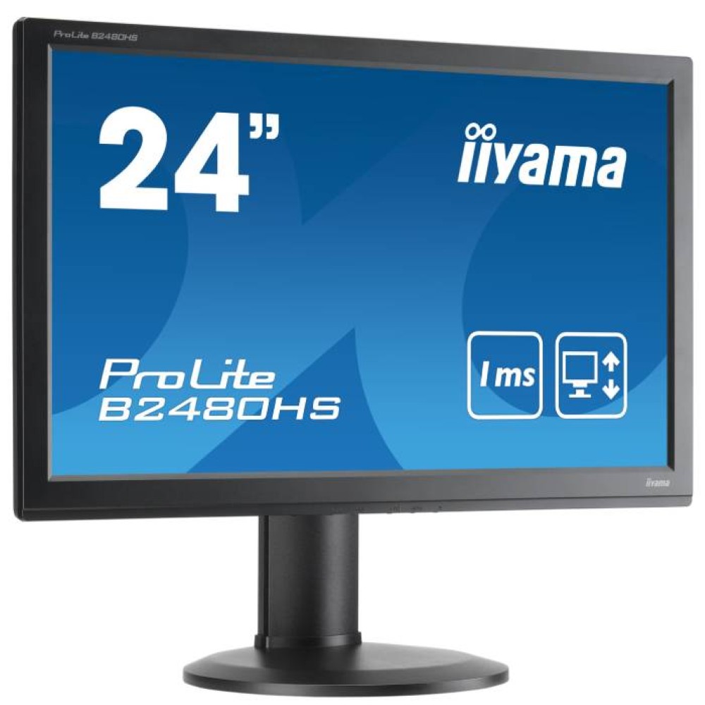 Iiyama ProLite B2480HS - 24 inch - 1920x1080 - DVI - HDMI - VGA - Zwart