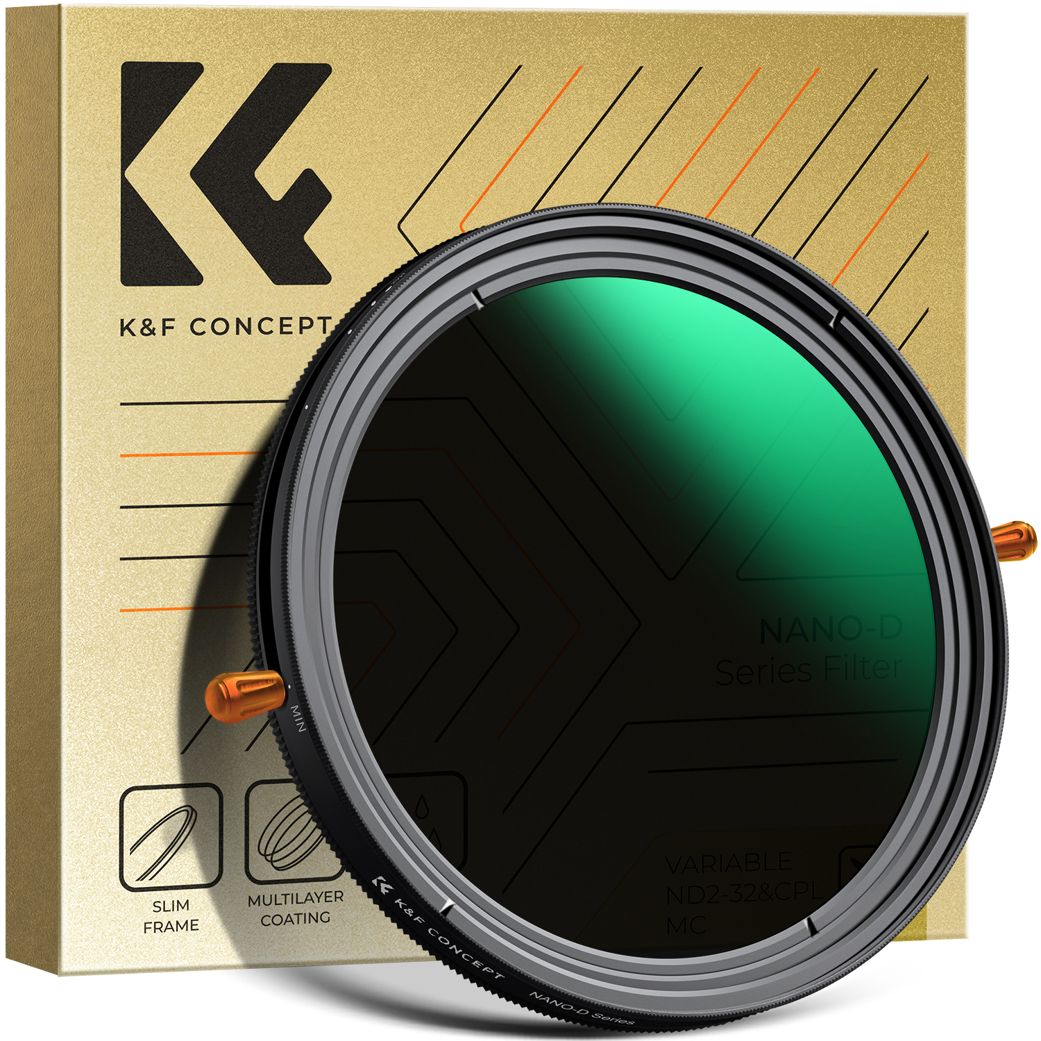 K&F Concept CPL + Variabel ND Filter ND2-ND32 Nano D - 49mm
