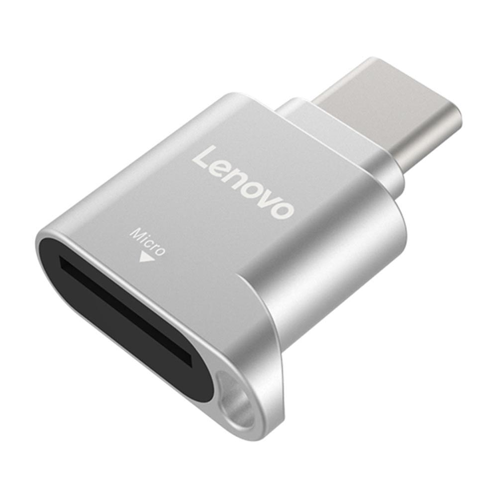 Lenovo D201 USB Type C-kaartlezer 480 Mbps 512 GB USB-C TF Micro SD OTG-adapter Type-C TF-geheugenkaartlezer voor laptop en telefoon zilver