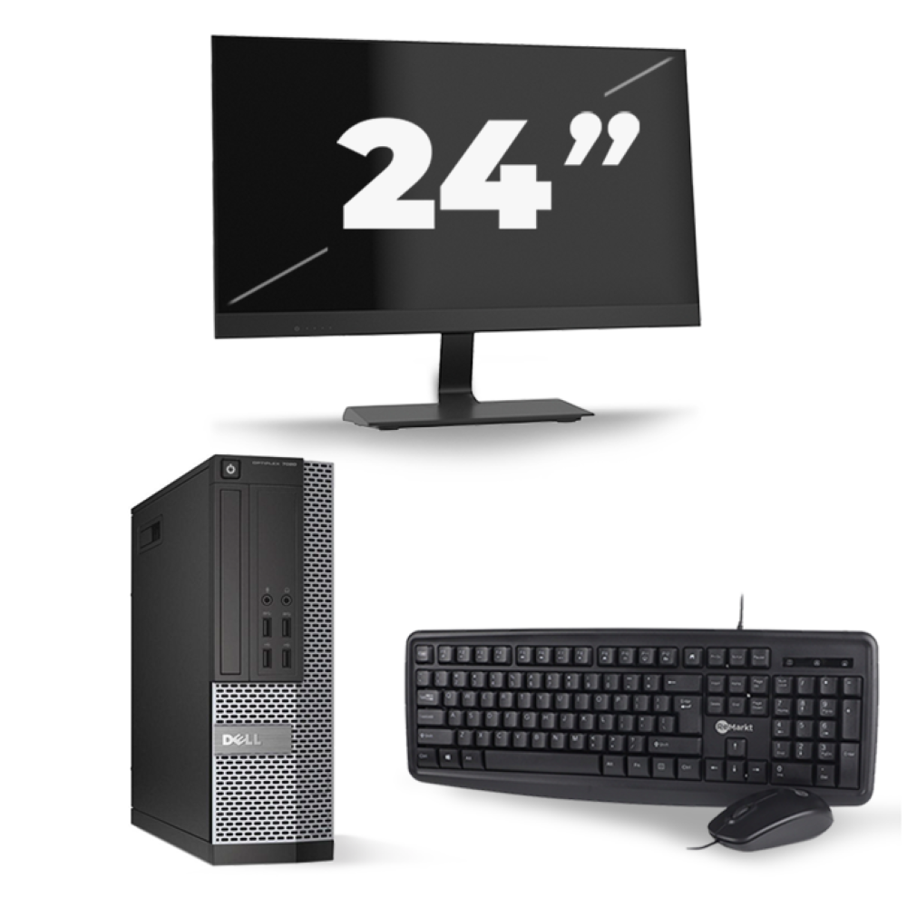 Dell Optiplex 7020 SFF - Intel Core i7-4e Generatie - 16GB RAM - 256GB SSD - Windows 10 + 1x 24 inch Monitor