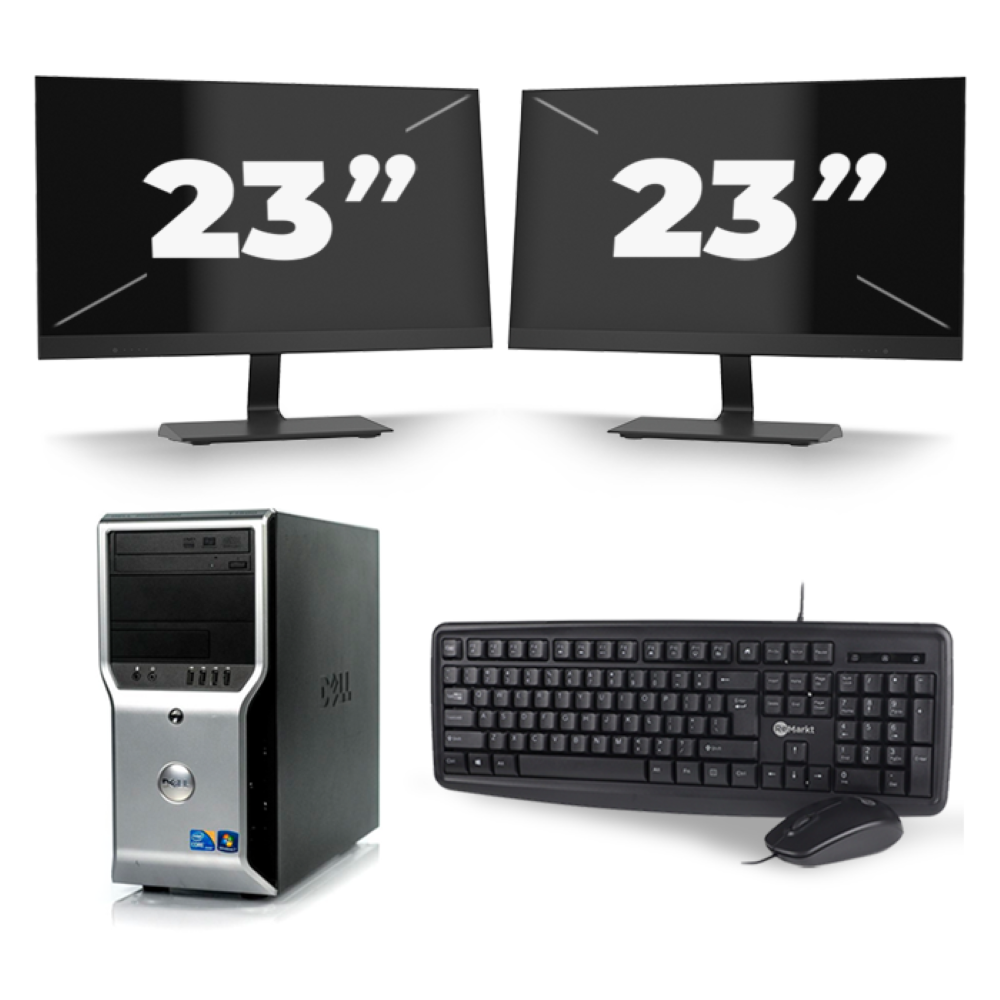 Dell Precision T1500 Micro Tower - Intel Core i7-1e Generatie - 16GB RAM - 256GB SSD - Windows 10 + 2x 23 inch Monitor