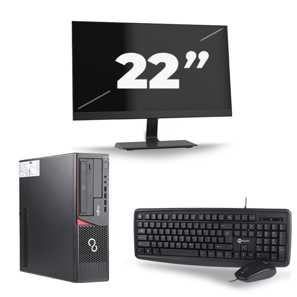 Fujitsu Esprimo E720 SFF - Intel Core i5-4e Generatie - 8GB RAM - 256GB SSD - Windows 10 + 1x 22 inch Monitor