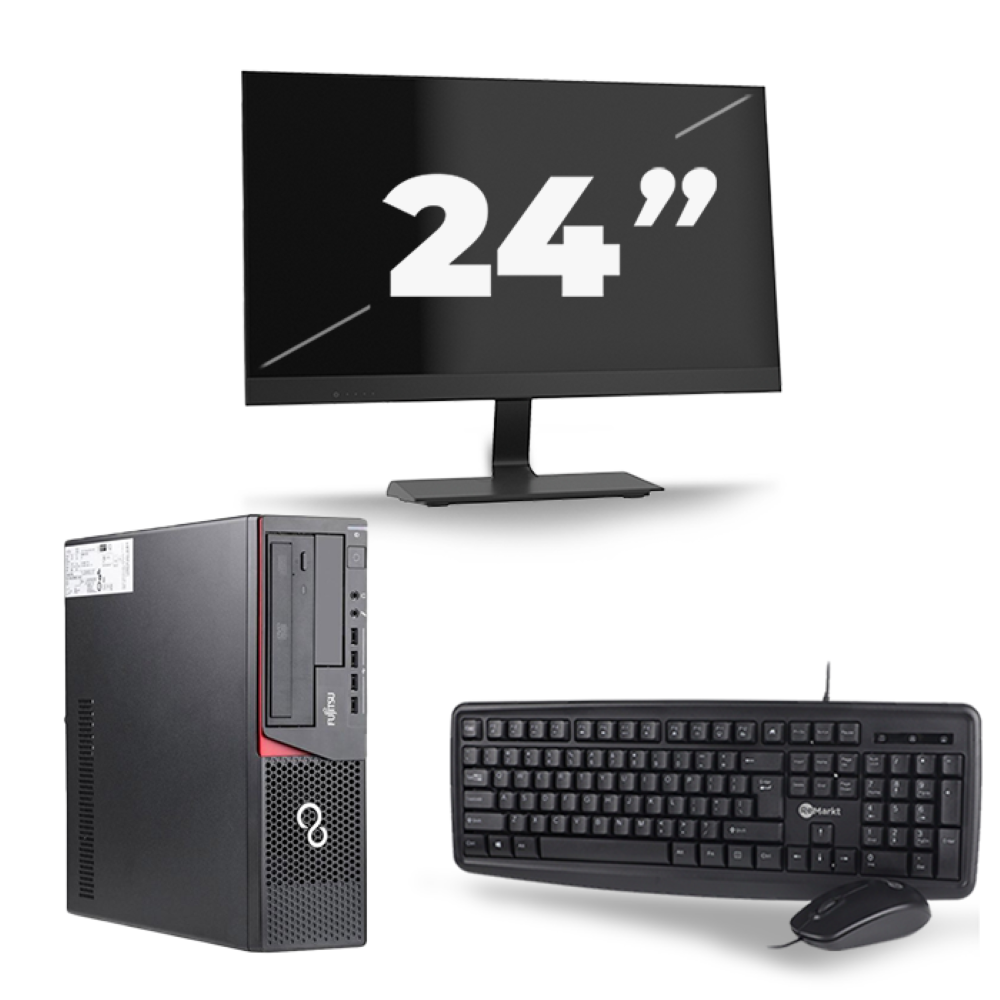 Fujitsu Esprimo E720 SFF - Intel Core i7-4e Generatie - 16GB RAM - 256GB SSD - Windows 10 + 1x 24 inch Monitor