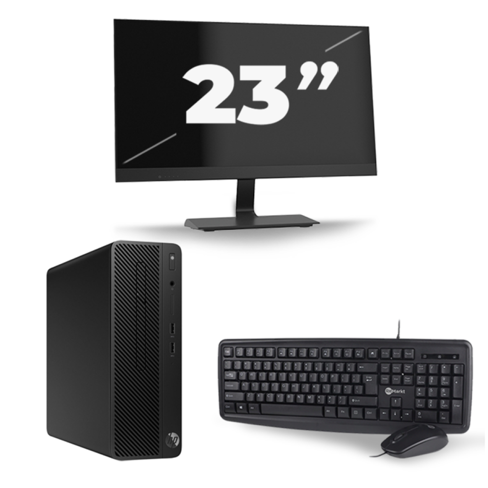 HP 290 G1 SFF - Intel Core i7-8e Generatie - 16GB RAM - 256GB SSD - Windows 11 + 1x 23 inch Monitor