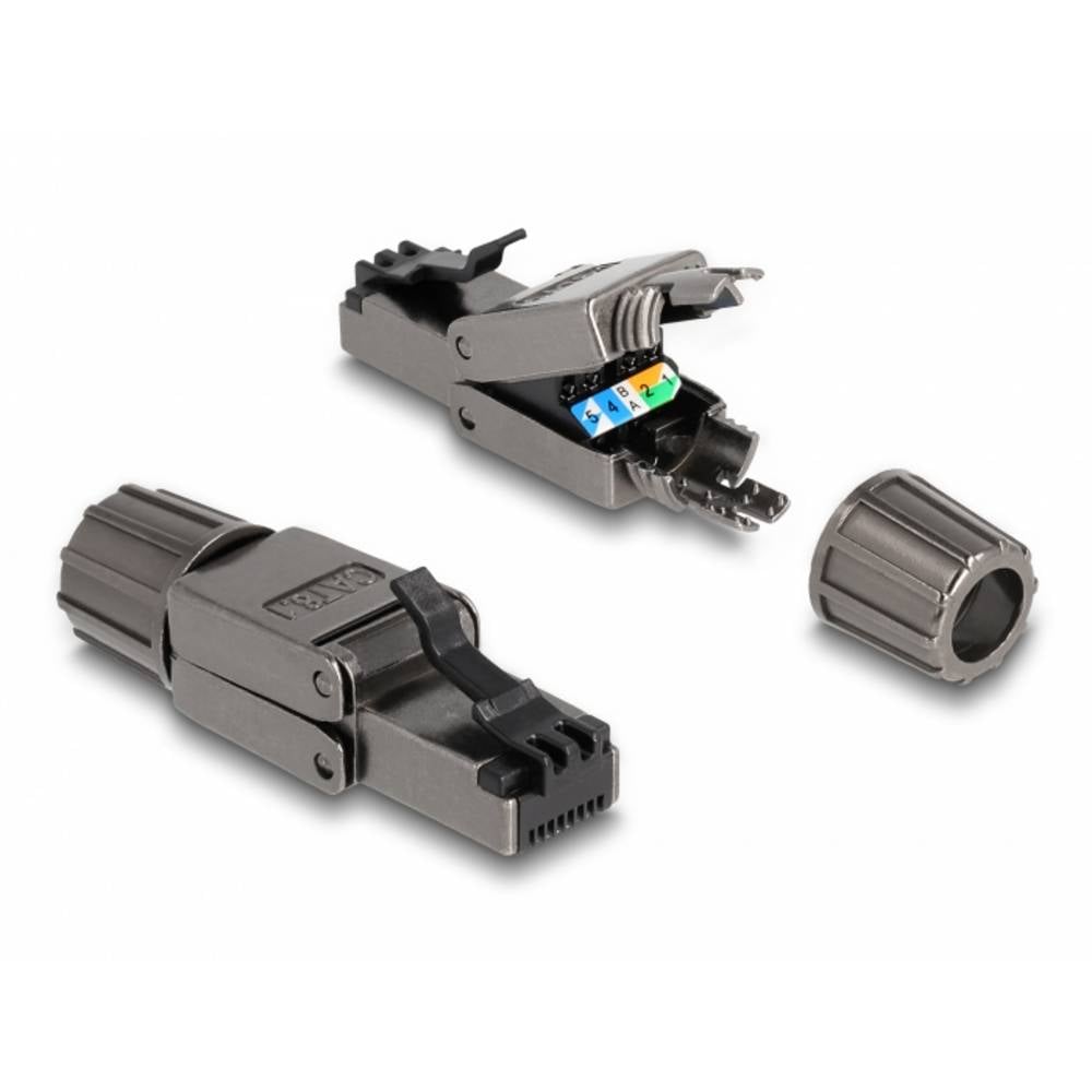 Delock 86514 RJ45-stekker Cat. 8.1 STP CAT.1. Zonder gereedschap 86514 Zwart 1 stuk(s)