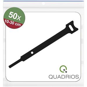 Quadrios 25CA567 Klittenband kabelbinder Om te bundelen Haak- en lusdeel (l x b) 100, 150, 200, 250, 300 mm, mm, mm, mm, mm x 12 mm Zwart 50 stuk(s)