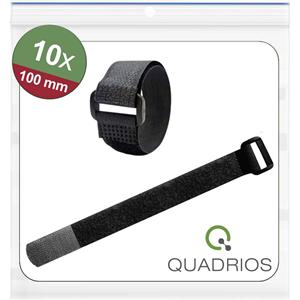 Quadrios 25CA568 Klittenband kabelbinder Om te bundelen Haak- en lusdeel (l x b) 100 mm x 20 mm Zwart 10 stuk(s)