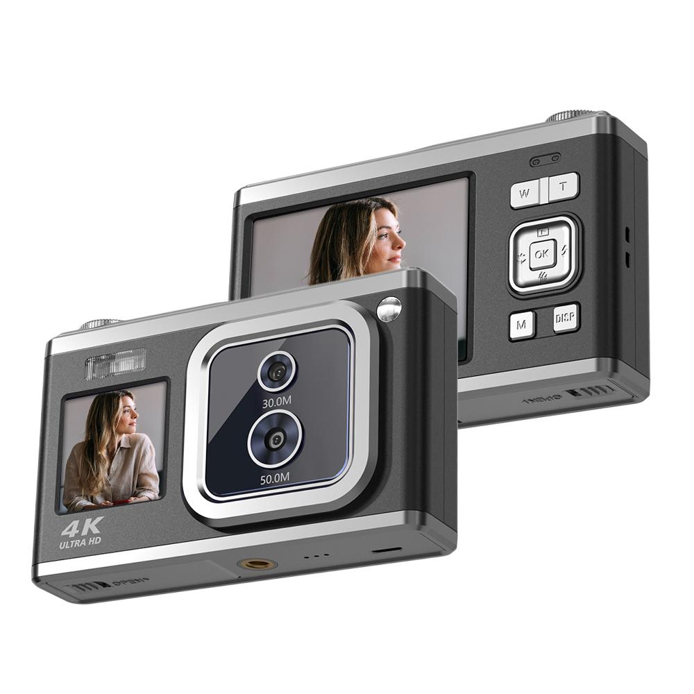Andoer 2,88-inch draagbare digitale camera Compactcamera 50MP 4K Ultra HD 16X zoom Autofocus zwart