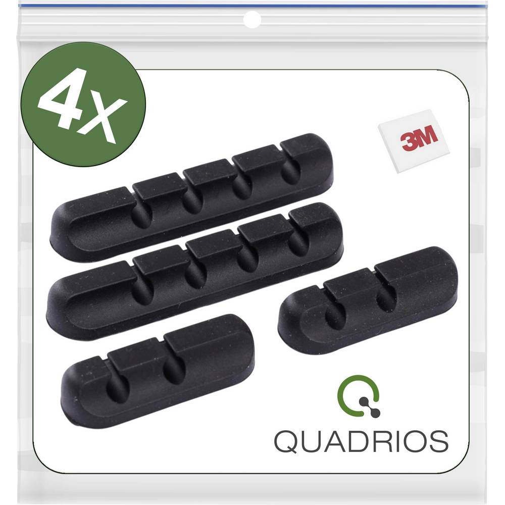 Quadrios 25CA579 Kabelhouder 25CA579 Zwart, Wit 4 stuk(s)
