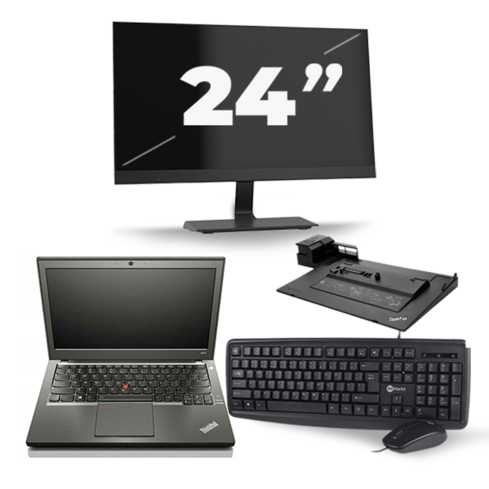 Lenovo ThinkPad X240 - Intel Core i7-4e Generatie - 12 inch - 8GB RAM - 256GB SSD - Windows 11 + 1x 24 inch Monitor