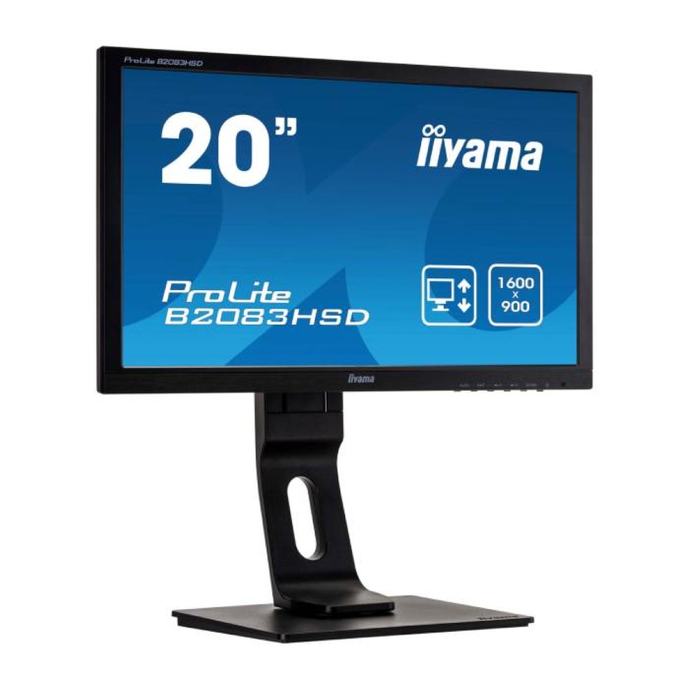 Iiyama ProLite B2083HSD - 20 inch - 1600x900 - DVI - VGA - Zwart