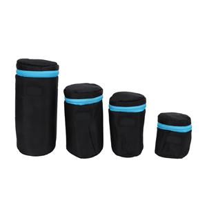 Andoer 4 Stuks DSLR Camera Lens Pouch Neopreen Waterdichte Lenstas Hoes met Rits Metalen Gesp