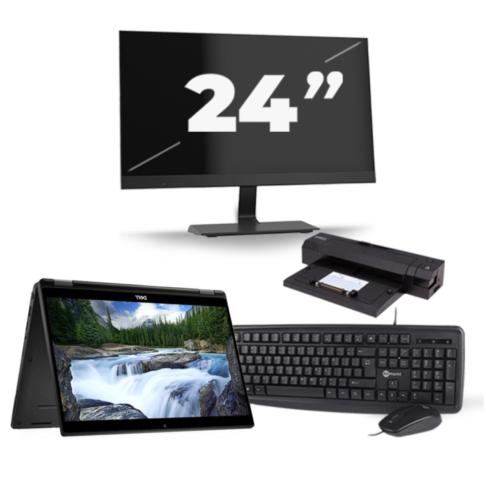 Dell Latitude 7390 2-in-1 - Intel Core i5-8e Generatie - 13 inch - 16GB RAM - 256GB SSD - Windows 10 Home + 1x 24 inch Monitor