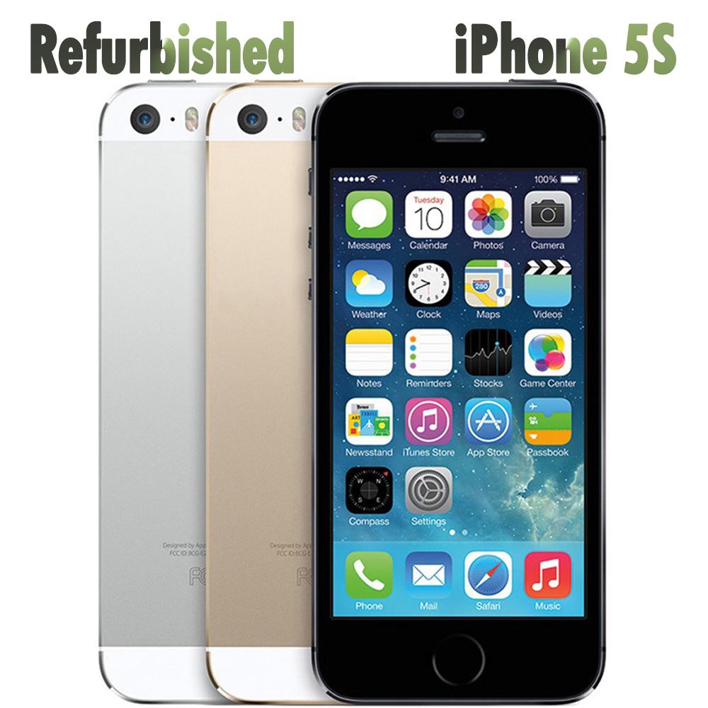 Apple 95% nieuw Gereviseerd  Origineel  iPhone 5S 1GB RAM 16GB ROM Mobiele Telefoon 16GB Simple Set grijze kleur