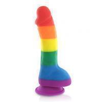 Pride Dildo - Silicone Rainbow Dildo with Balls