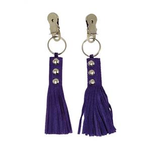 Rimba Nippelklemmen mit Leder-Quasten