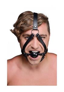 Strict Head Harness with Ball Gag: Kopfgeschirr mit Knebel, schwarz