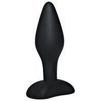 Black Velvets Zwarte velvet buttplug met zijdezacht oppervlak, small